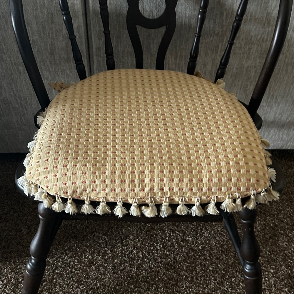 Custom Chair Cushion with Tassels